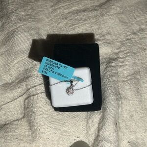0.29 carat moissanite sterling silver necklace 18”